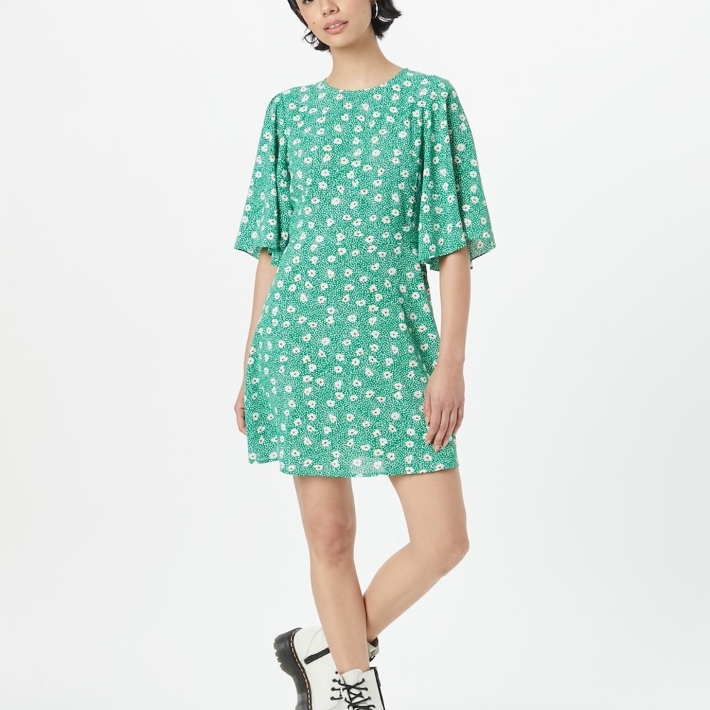Traffic People Floral Green Dress Small